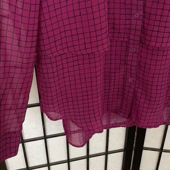 Magenta Banana Republic Blouse Top Shirt M - Picture 3 of 3